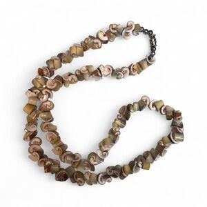 Vintage Shell Necklace Brown Earthy Coastal Boho Surfer Natural 19in